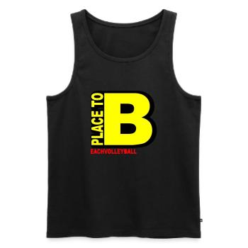 Place to B eachvolleyball - Männer Premium Bio Tank Top - Schwarz - Vorne - AI Model Male 178 light (178cm)