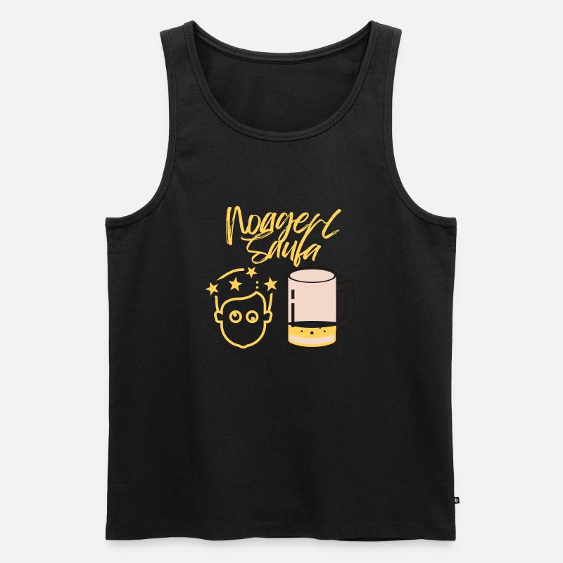 Noagerl Saufa - Männer Premium Bio Tank Top - Schwarz