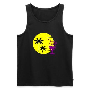 cocktail sunset - Men's Premium Organic Tank Top - black - Front - Michal (187cm)