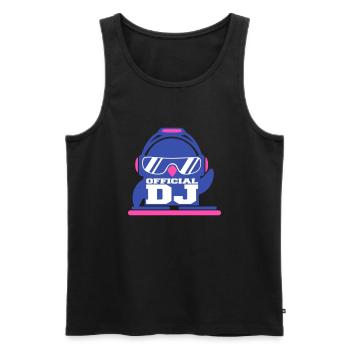 Drôle officiel DJ pingouin mixer Musique de fête - Débardeur bio Premium Homme - noir - Devant - AI Model Male 178 light (178cm)