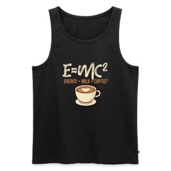 E = MC2 - Amateur de café Petit-déjeuner pour les amateurs de caféine - Débardeur bio Premium Homme - noir - Devant - AI Model Male 178 light (178cm)
