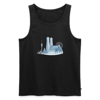 The gift for Munich and Munich lovers - Men's Premium Organic Tank Top - black - Front - Michal (187cm)