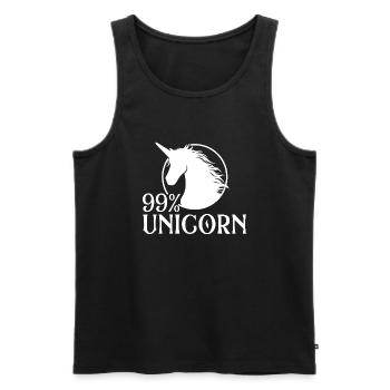 99% Licorne - Créature mystique licorne arc-en-ciel - Débardeur bio Premium Homme - noir - Devant - Michal (187cm)