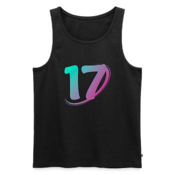 Nummer 17 mehrfarbig - Männer Premium Bio Tank Top - Schwarz - Vorne - Michal (187cm)