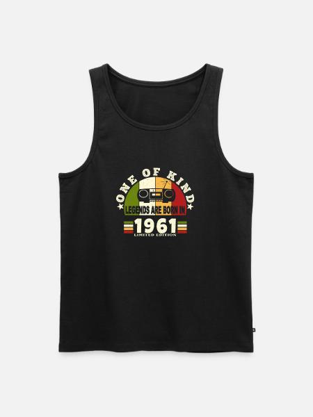 1961 Birth of legend 1961 born in 1961 birthdays - Men's Premium Organic Tank Top - black