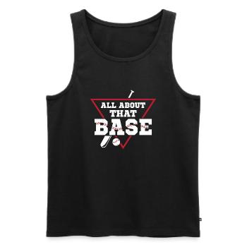Tout sur ce fan de baseball de base - Débardeur bio Premium Homme - noir - Devant - AI Model Male 178 light (178cm)