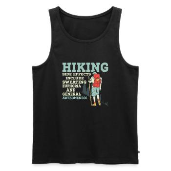 Les effets secondaires de la randonnée comprennent la transpiration de la randonnée en montagne - Débardeur bio Premium Homme - noir - Devant - Michal (187cm)