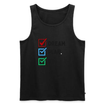 Dream Plan Do Liste de contrôle Design Noir Blanc - Débardeur bio Premium Homme - noir - Devant - AI Model Male 178 light (178cm)