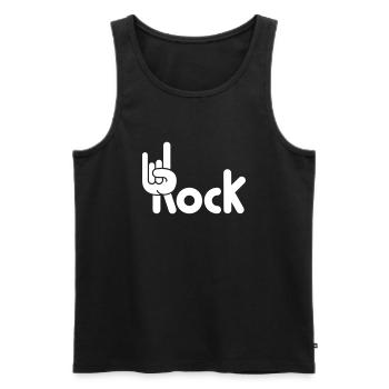 Heavy Metal Hard Rock Musique Cors Geste Logo - Débardeur bio Premium Homme - noir - Devant - Michal (187cm)