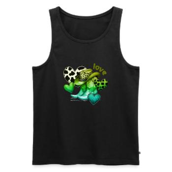 Cowboy Lustige Frauen Hut Wild Western Rodeo Musik - Männer Premium Bio Tank Top - Schwarz - Vorne - AI Model Male 178 light (178cm)
