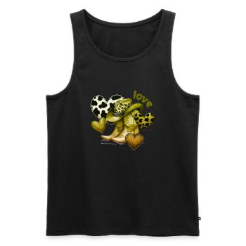 Cowboy Funny Women Hat Wild Western Rodeo Music - Men's Premium Organic Tank Top - black - Front - AI Model Male 178 light (178cm)