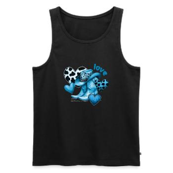 Cowboy Lustige Frauen Hut Wild Western Rodeo Musik - Männer Premium Bio Tank Top - Schwarz - Vorne - AI Model Male 178 light (178cm)