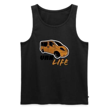 Van life - Débardeur bio Premium Homme - noir - Devant - AI Model Male 178 light (178cm)