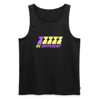 Be Different Katzen Freunde Anders Besonders Sein - Männer Premium Bio Tank Top - Schwarz - Vorne - Michal (187cm)