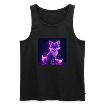 Cottagecore Fuchs - Männer Premium Bio Tank Top - Schwarz - Vorne - Michal (187cm)