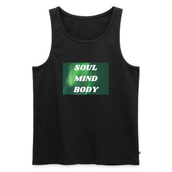 Soul, Mind, Body - Men's Premium Organic Tank Top - black - Front - Michal (187cm)