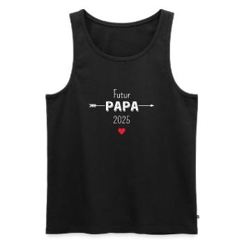 Daddy-to-be 2025 - Men's Premium Organic Tank Top - black - Front - AI Model Male 178 light (178cm)