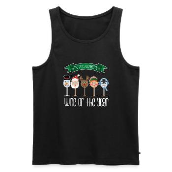 11876 Wonderful Wine Green Full - Men's Premium Organic Tank Top - black - Front - AI Model Male 178 light (178cm)