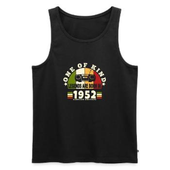 1952 Geburt der Legende 1952 Jahrgang 1952 Geburtstage - Männer Premium Bio Tank Top - Schwarz - Vorne - AI Model Male 178 light (178cm)