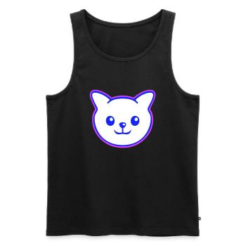 Pretty Cat Looking Happy Cheerful Smiling - Men's Premium Organic Tank Top - black - Front - Michal (187cm)