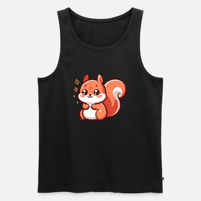 Niedliches kleines Eichhörnchen - Männer Premium Bio Tank Top - Schwarz