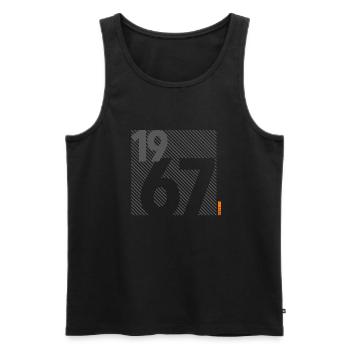 Made in 1967 Retro Modernist Design Birthday Gift - Men's Premium Organic Tank Top - black - Front - Michal (187cm)