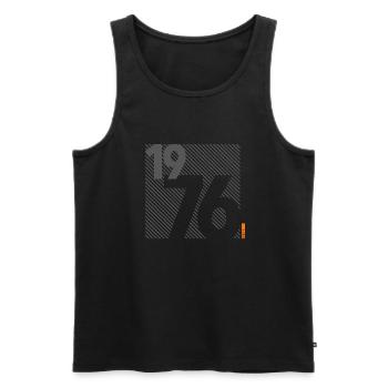 Made in 1976 Retro Modernist Design Birthday Gift - Men's Premium Organic Tank Top - black - Front - Michal (187cm)