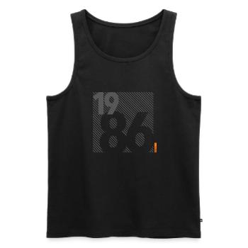 Made in 1986 Retro Modernist Design Birthday Gift - Men's Premium Organic Tank Top - black - Front - Michal (187cm)