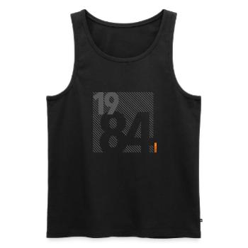 Made in 1984 Retro Modernist Design Birthday Gift - Men's Premium Organic Tank Top - black - Front - Michal (187cm)