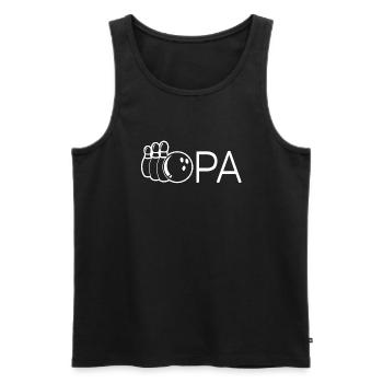 Opa Bowling Geschenkidee - Männer Premium Bio Tank Top - Schwarz - Vorne - Michal (187cm)