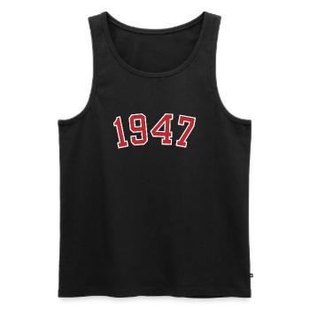 Sport year of birth 1947 - Men's Premium Organic Tank Top - black - Front - Michal (187cm)