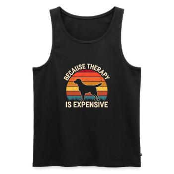 Labrador: Happiness on paws - Men's Premium Organic Tank Top - black - Front - AI Model Male 178 light (178cm)