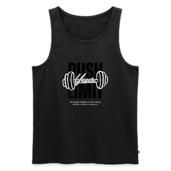 Push your limit - Männer Premium Bio Tank Top - Schwarz - Vorne - Michal (187cm)