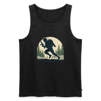 Soldat rennt - Männer Premium Bio Tank Top - Schwarz - Vorne - AI Model Male 178 light (178cm)