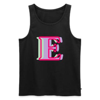 Mehrfarbiger Buchstabe e – originelle Geschenkidee - Männer Premium Bio Tank Top - Schwarz - Vorne - AI Model Male 178 light (178cm)