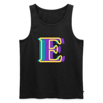 Mehrfarbiger Buchstabe e – originelle Geschenkidee - Männer Premium Bio Tank Top - Schwarz - Vorne - AI Model Male 178 light (178cm)