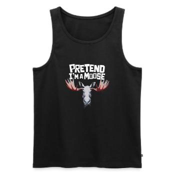 Funny moose saying - Men's Premium Organic Tank Top - black - Front - Michal (187cm)