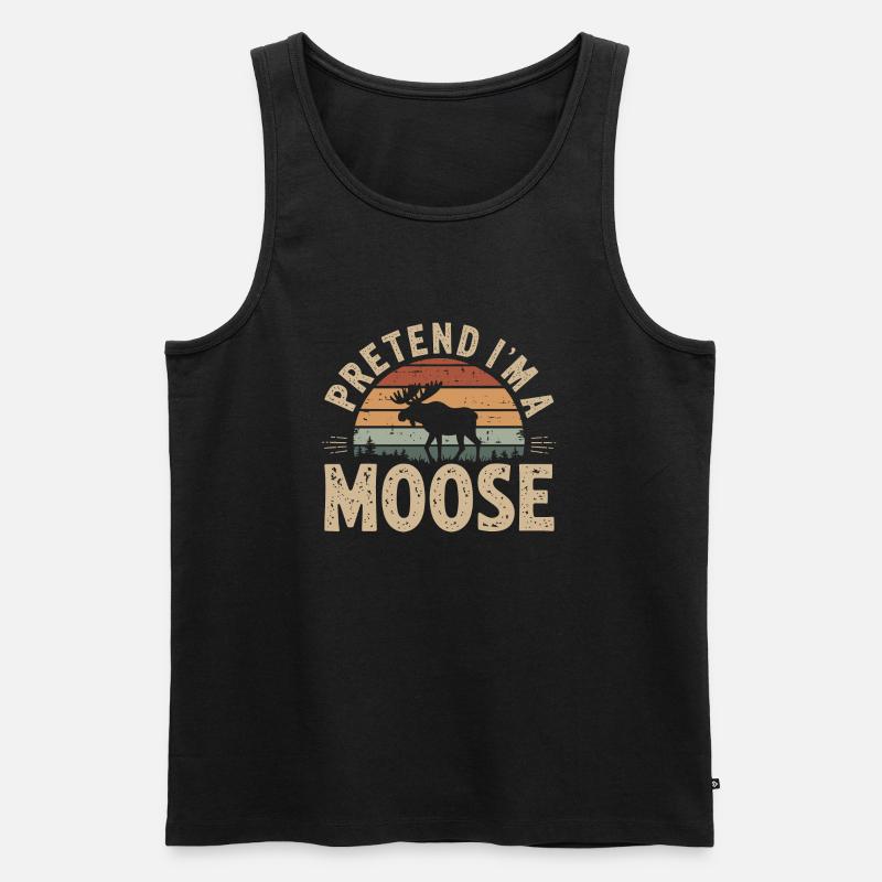 Witziger Elch-Spruch - Männer Premium Bio Tank Top - Schwarz