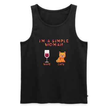 Im a simple Woman, Cats Wine, Cat - Men's Premium Organic Tank Top - black - Front - AI Model Male 178 light (178cm)