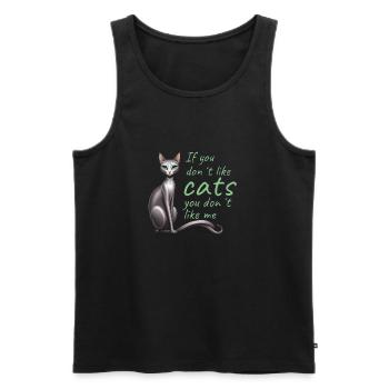 Si tu ne cats pas, tu ne m’aimes pas - Débardeur bio Premium Homme - noir - Devant - AI Model Male 178 light (178cm)