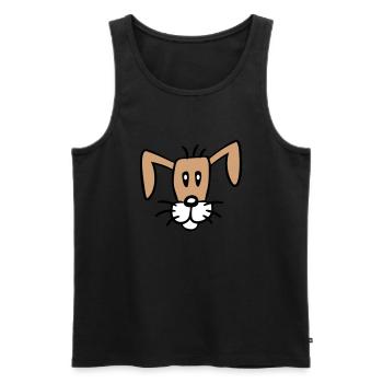 Dog Face Small Happy Puppy Pet - Men's Premium Organic Tank Top - black - Front - AI Model Male 178 light (178cm)