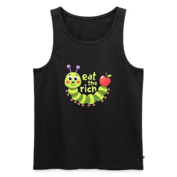 Eat The Rich Hungry Cute Caterpillar Worm - Men's Premium Organic Tank Top - black - Front - AI Model Male 178 light (178cm)
