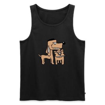 2 Nasty Dogs Team Two Friends Bro Crew - Débardeur bio Premium Homme - noir - Devant - AI Model Male 178 light (178cm)