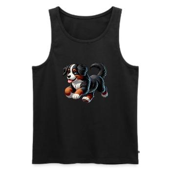 Bernese Mountain Dogs - Men's Premium Organic Tank Top - black - Front - Michal (187cm)