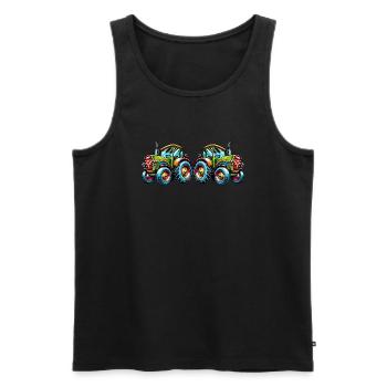 traktor 2 - Männer Premium Bio Tank Top - Schwarz - Vorne - Michal (187cm)