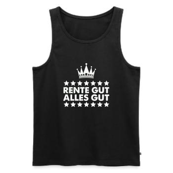 pension good all good - Men's Premium Organic Tank Top - black - Front - AI Model Male 178 light (178cm)