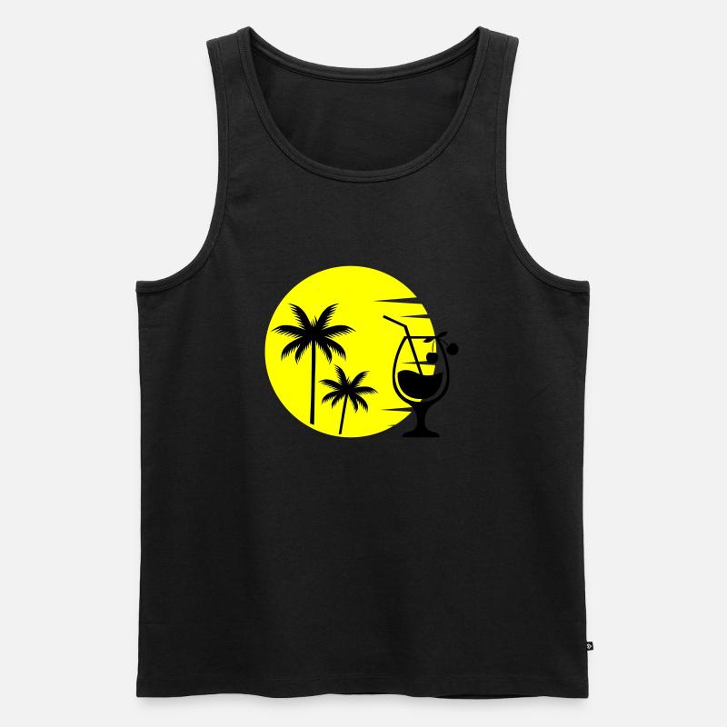 cocktail sunset - Männer Premium Bio Tank Top - Schwarz