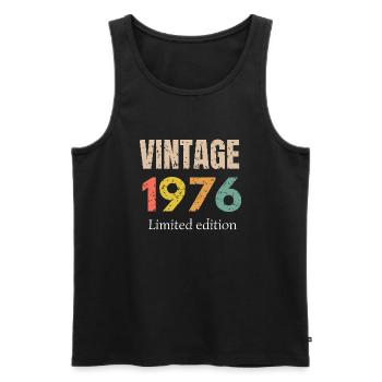 vintage 1976 limited edition - Anniversaire - Débardeur bio Premium Homme - noir - Devant - Michal (187cm)