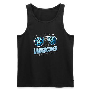 Undercover Speech - Sunglasses Design - Men's Premium Organic Tank Top - black - Front - AI Model Male 178 light (178cm)