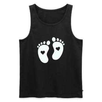 babyfüße - Männer Premium Bio Tank Top - Schwarz - Vorne - Michal (187cm)